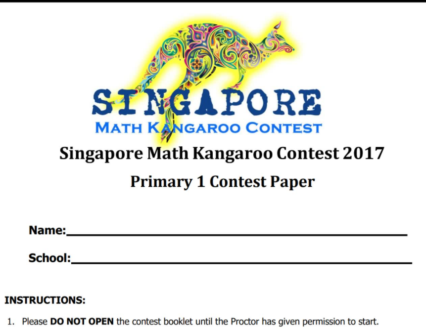 Math Kangaroo 袋鼠奥数练习题 美国新加坡加拿大多年份习题