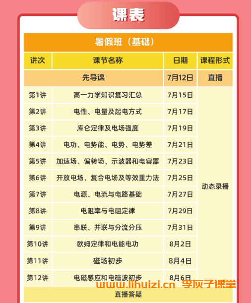 夏梦迪物理2027届高二物理全年系统班 夏梦迪25暑秋26寒春高二物理网课-李灰子课堂 夏梦迪物理2027届高二物理全年系统班 夏梦迪25暑秋26寒春高二物理网课-李灰子课堂