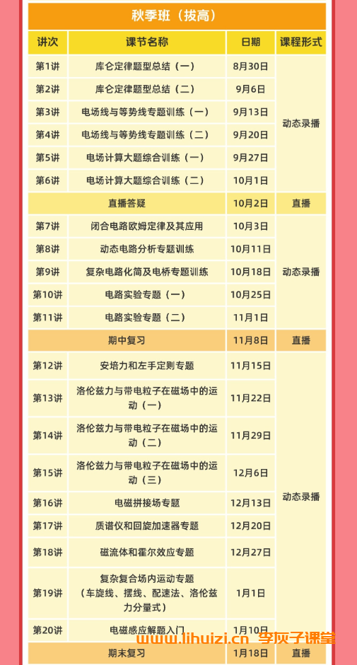 夏梦迪物理2027届高二物理全年系统班 夏梦迪25暑秋26寒春高二物理网课-李灰子课堂 夏梦迪物理2027届高二物理全年系统班 夏梦迪25暑秋26寒春高二物理网课-李灰子课堂