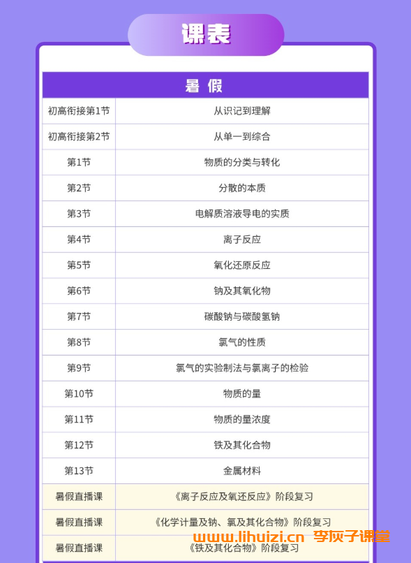 李政化学2028届高一化学全年班 25暑秋26寒春高一化学课程-李灰子课堂 李政化学2028届高一化学全年班 25暑秋26寒春高一化学课程-李灰子课堂